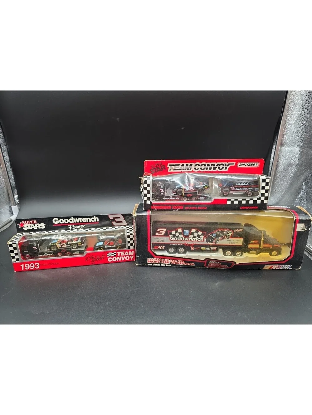 NOS VTG Lot Of 3 Dale Earnhardt Sr Diecast Semi Haulers-1:64 With Race  Cars #3